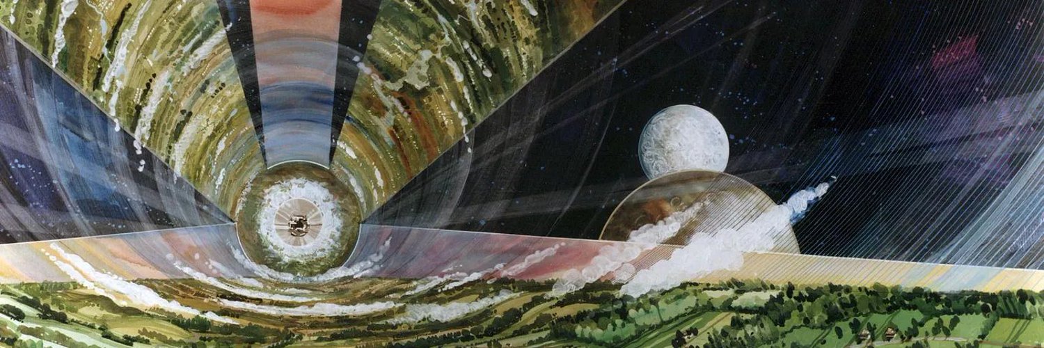 Painted orbital landscape banner